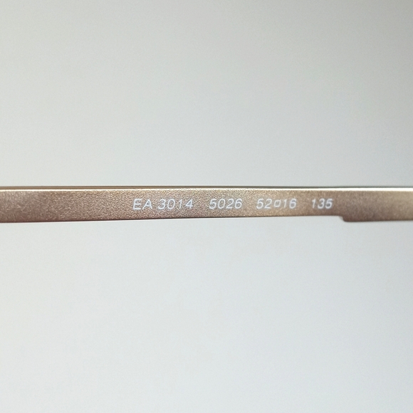 Emporio Armani Tortoise Shell Brown Trim Eye Glass Cat Frames Brass & Red Tips - Picture 3 of 16